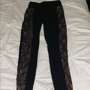 Black leggings with design down both sides